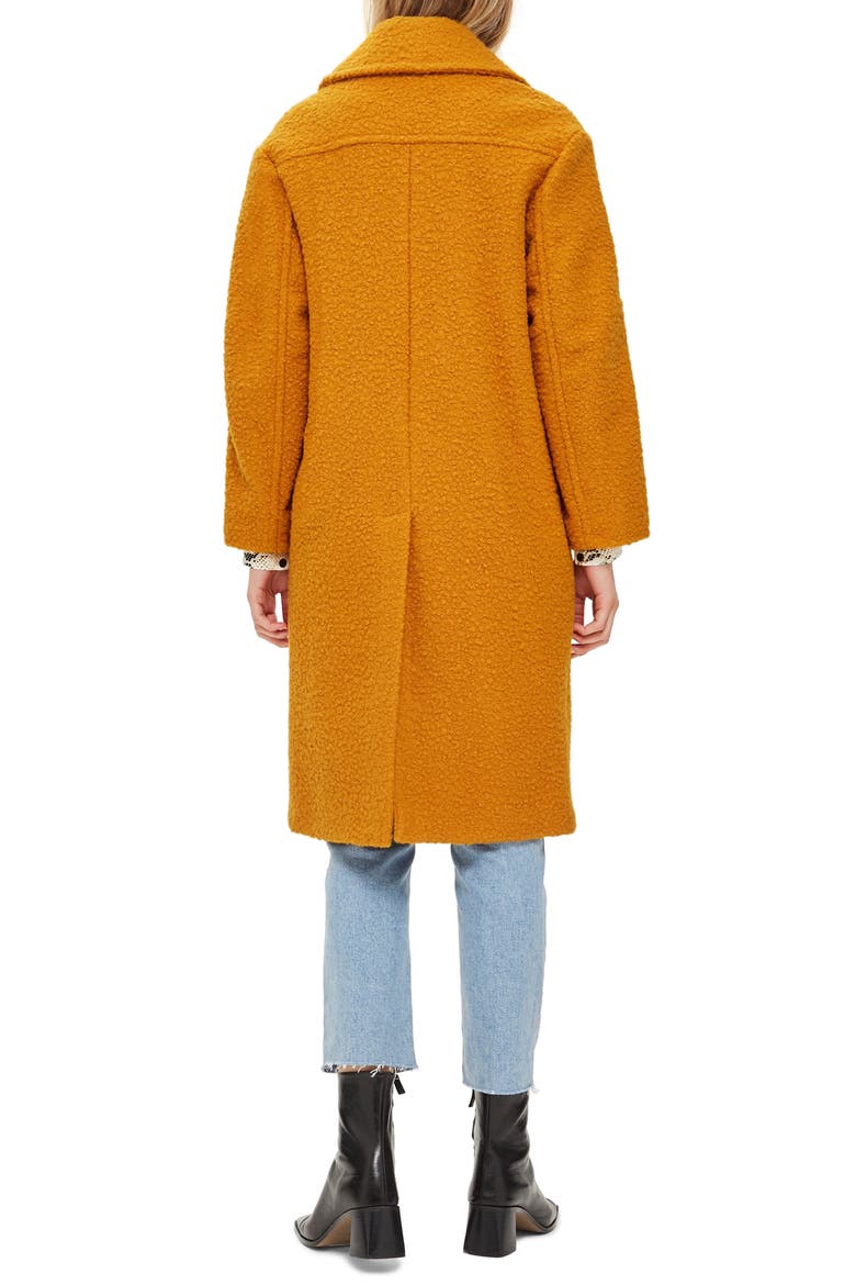 Bouclé Button Front Coat, Alternate, color, MUSTARD