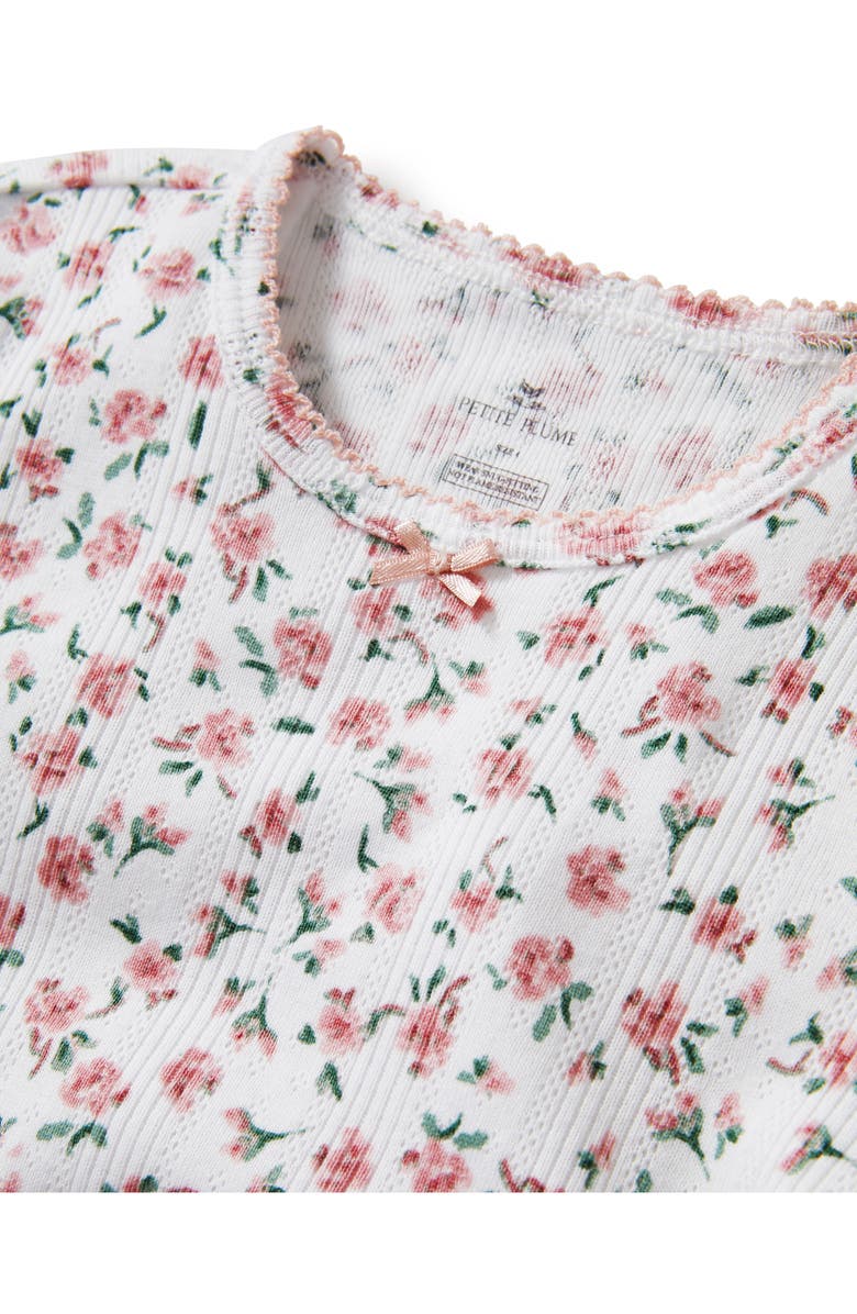 Petite Plume Kids' Pima Cotton Pointelle Fitted Two-Piece Short Pajamas, Alternate, color, Pink