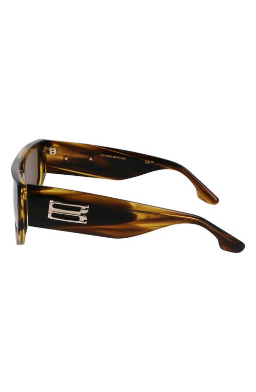 Victoria Beckham B-buckle 55mm Modified Rectangular Sunglasses In Brown