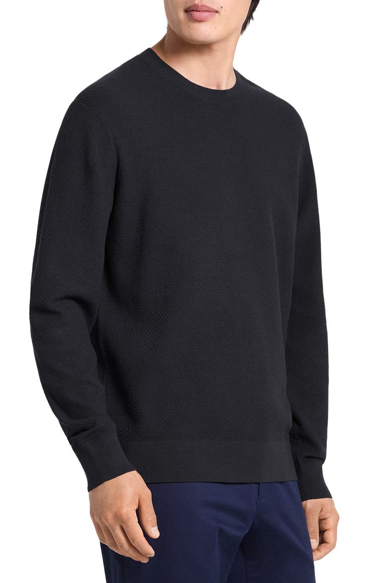 Riland Crewneck Sweater, Alternate, color, BLACK