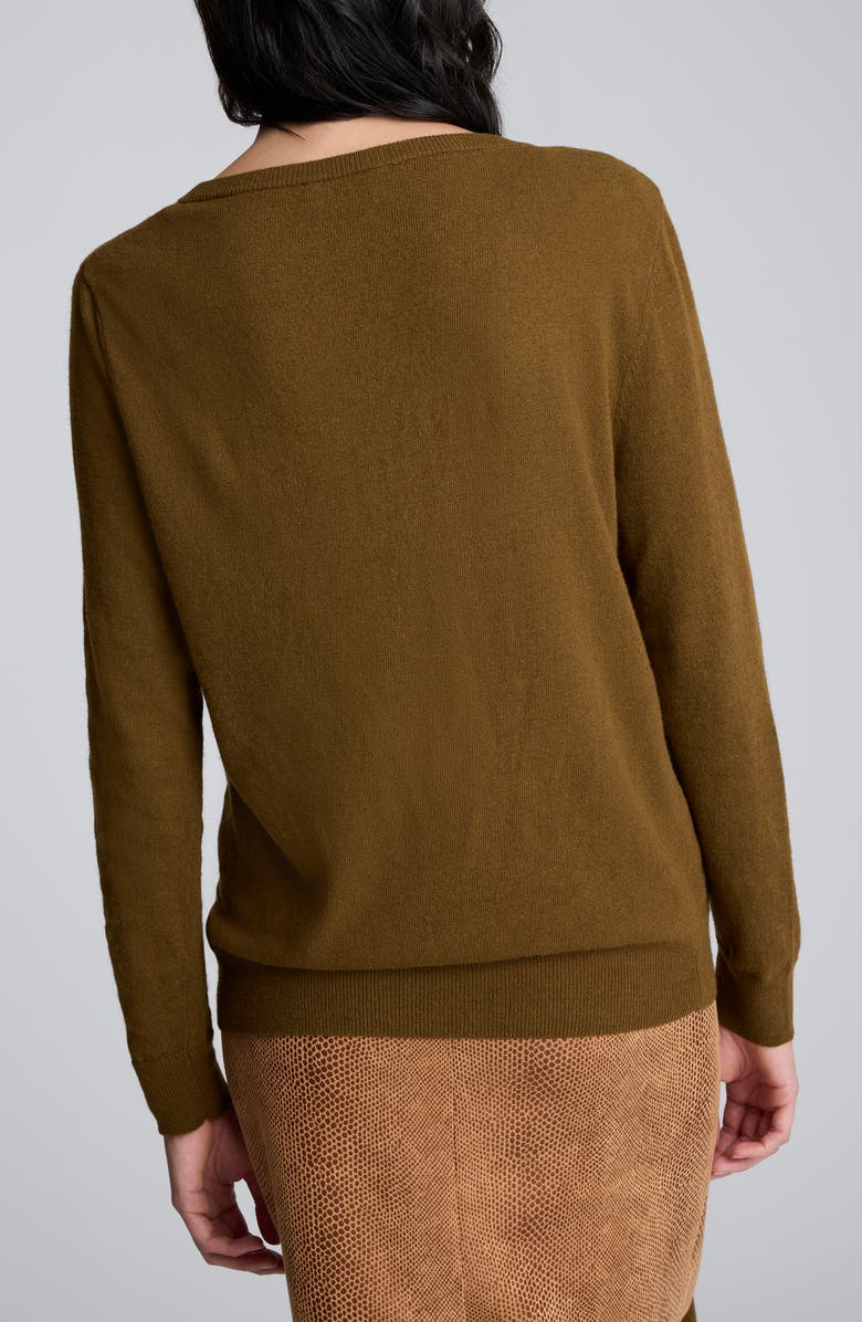 Kenneth Cole Cowl Neck SWeater with Attached Scarf, Alternate, color, Dark Moss