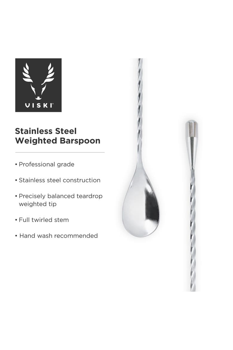 Harrison Weighted Bar Spoon in Stainless Steel, Alternate, color, Silver