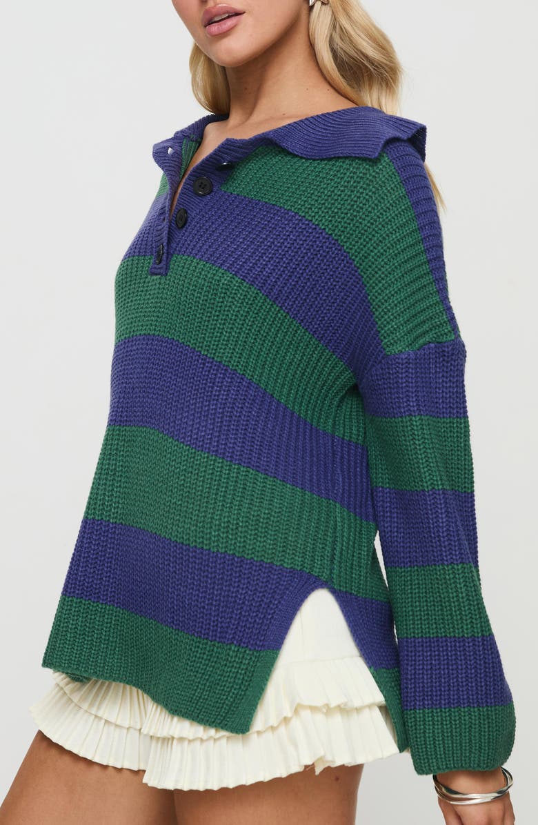 Princess Polly Olivah Stripe Collar Sweater, Alternate, color,
