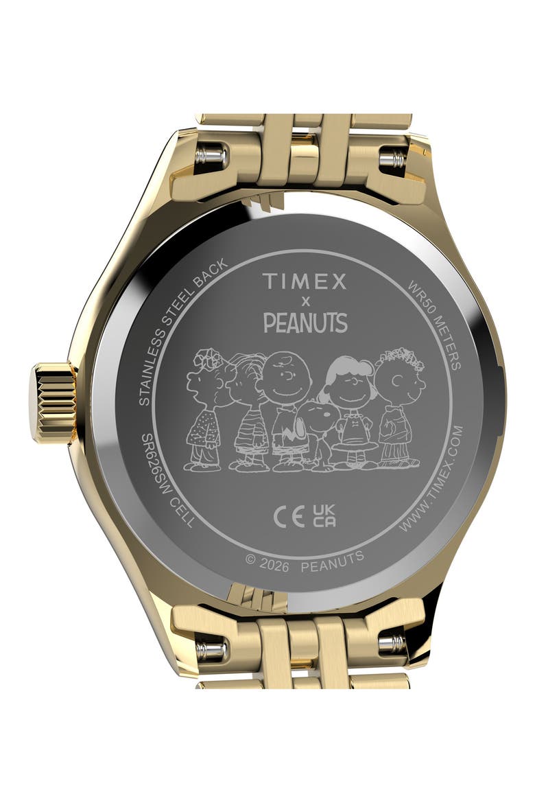 Peanuts Legacy Mini Heart Hug Bracelet Watch, Alternate, color, GOLD