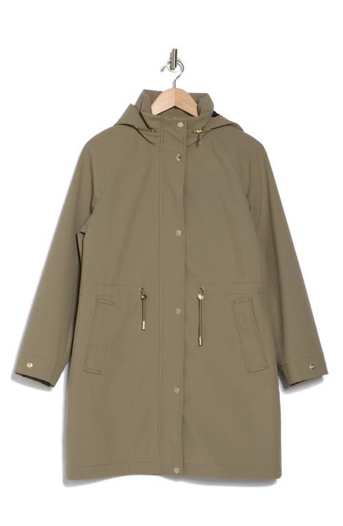 Bcbgeneration Water Resistant Hooded Drawstring Waist Jacket In Desert Sage