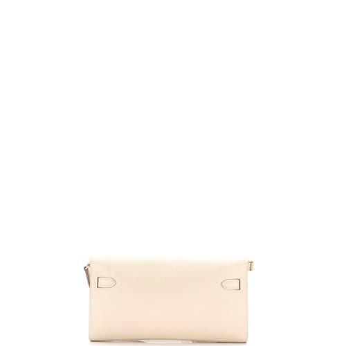 Pre-owned Hermes Hermes Kelly To Go Wallet Epsom In Gray