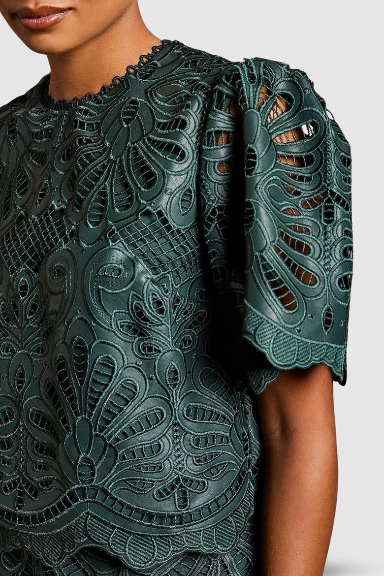 Petite Short Sleeve Top, Alternate, color, Emerald