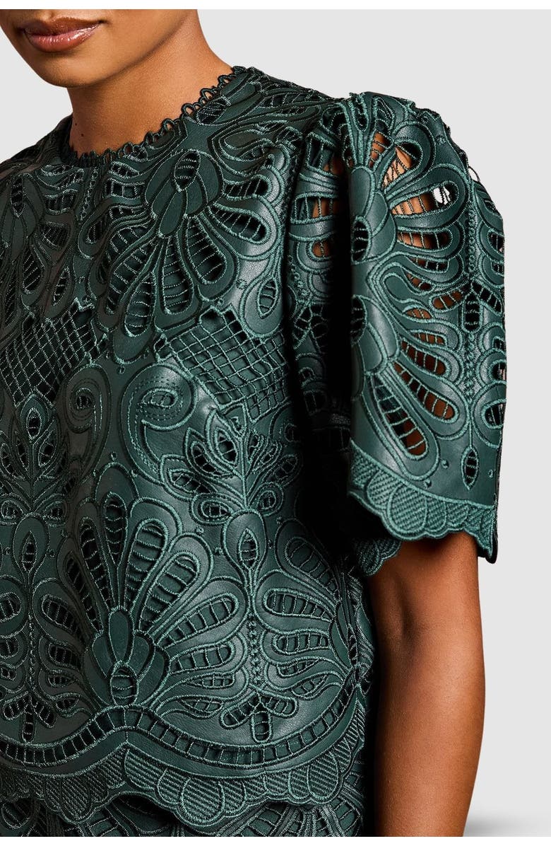 Coast Petite Short Sleeve Top, Alternate, color, Emerald