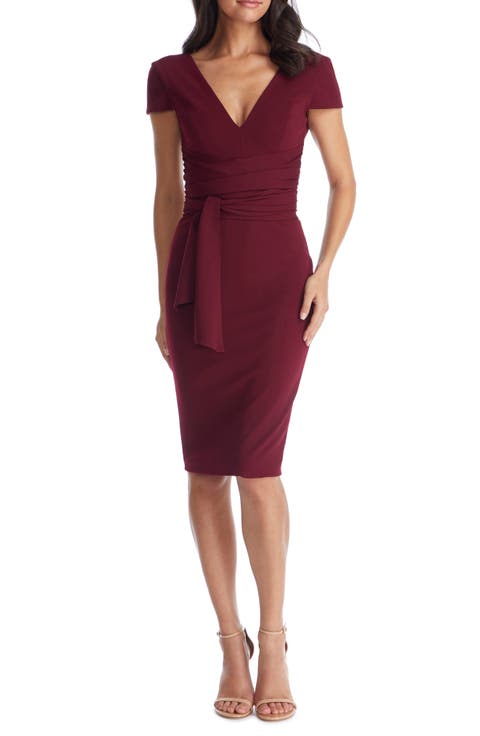 Dana Wrap Waist Cocktail Dress (Regular & Plus Size)