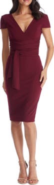 Dress the Population Dana Wrap Waist Cocktail Dress