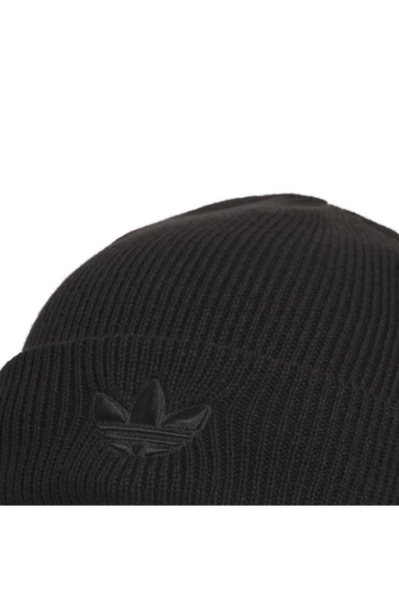 adidas Trefoil Beanie, Alternate, color, Black/ Black
