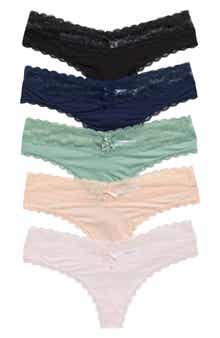 Honeydew Ahna Lace Trim Thong - Pack of 5
