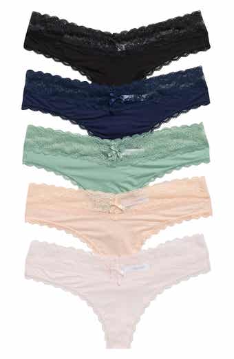 Honeydew Ahna Lace Trim Thong - Pack of 5