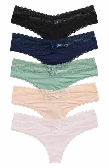 Honeydew Ahna Lace Trim Thong - Pack of 5