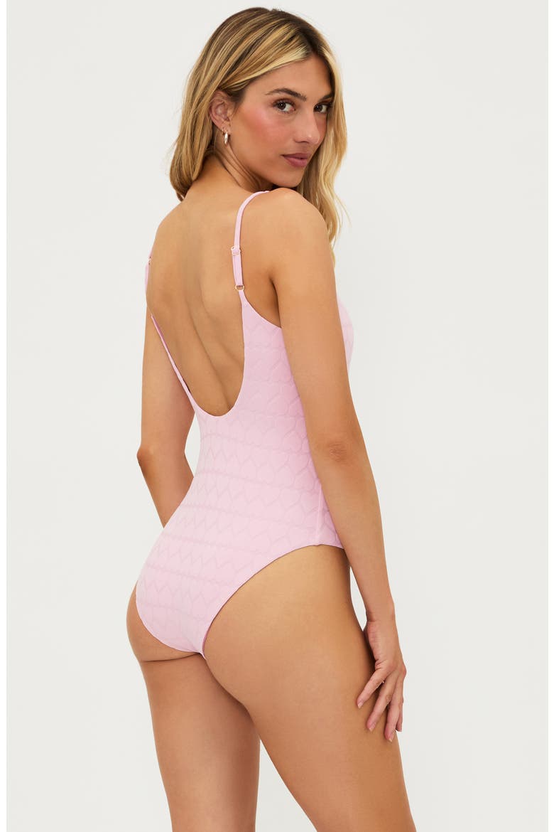 Reese Heart One-Piece Swimsuit, Alternate, color, PINK SANDS