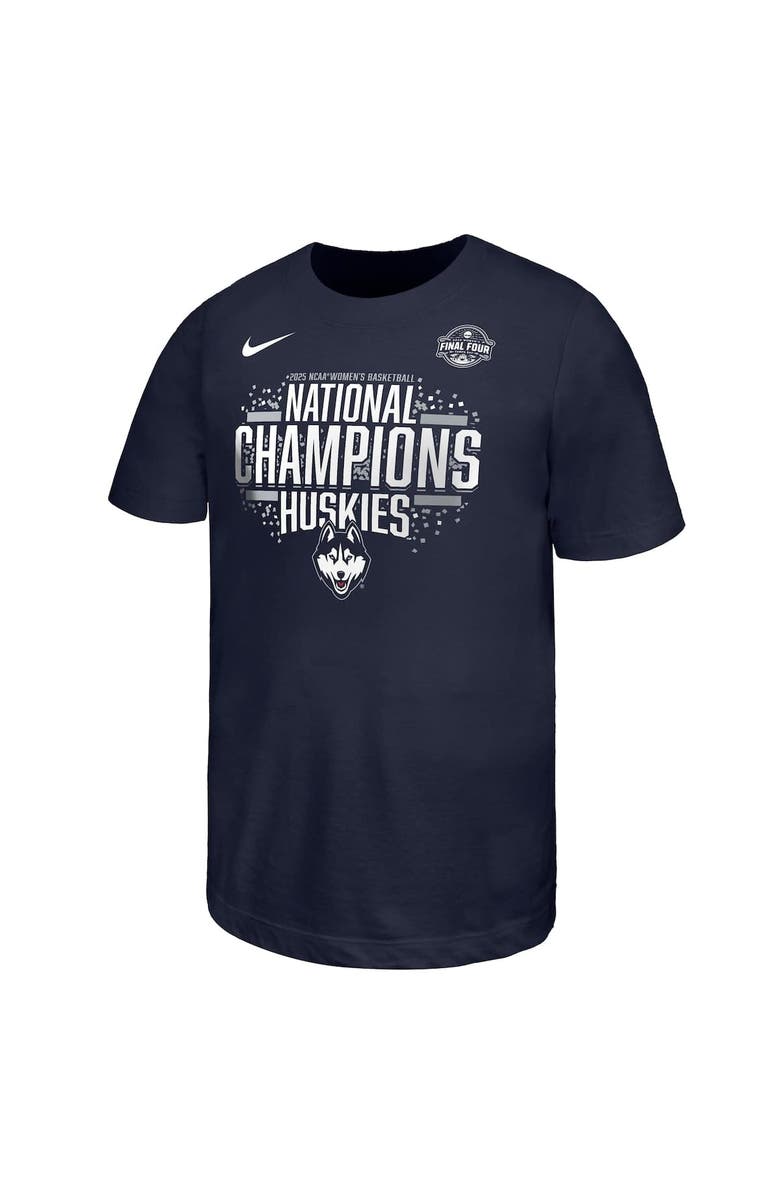 Nike Youth Nike Navy UConn Huskies 2025 NCAA Women's Basketball National Champions Locker Room T-Shirt, Main, color, 