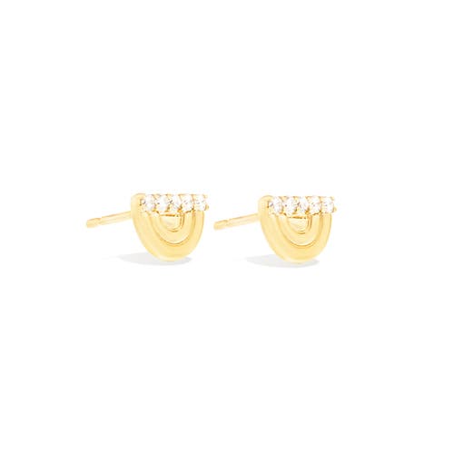 Campbell + Charlotte Edge Ferris Wheel Stud Earring In Gold