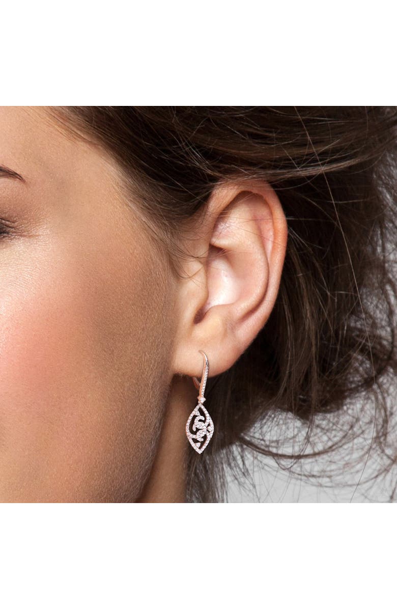 Julianna B. Moissanite Leverback Dangle Earrings, Alternate, color, Sterling Silver