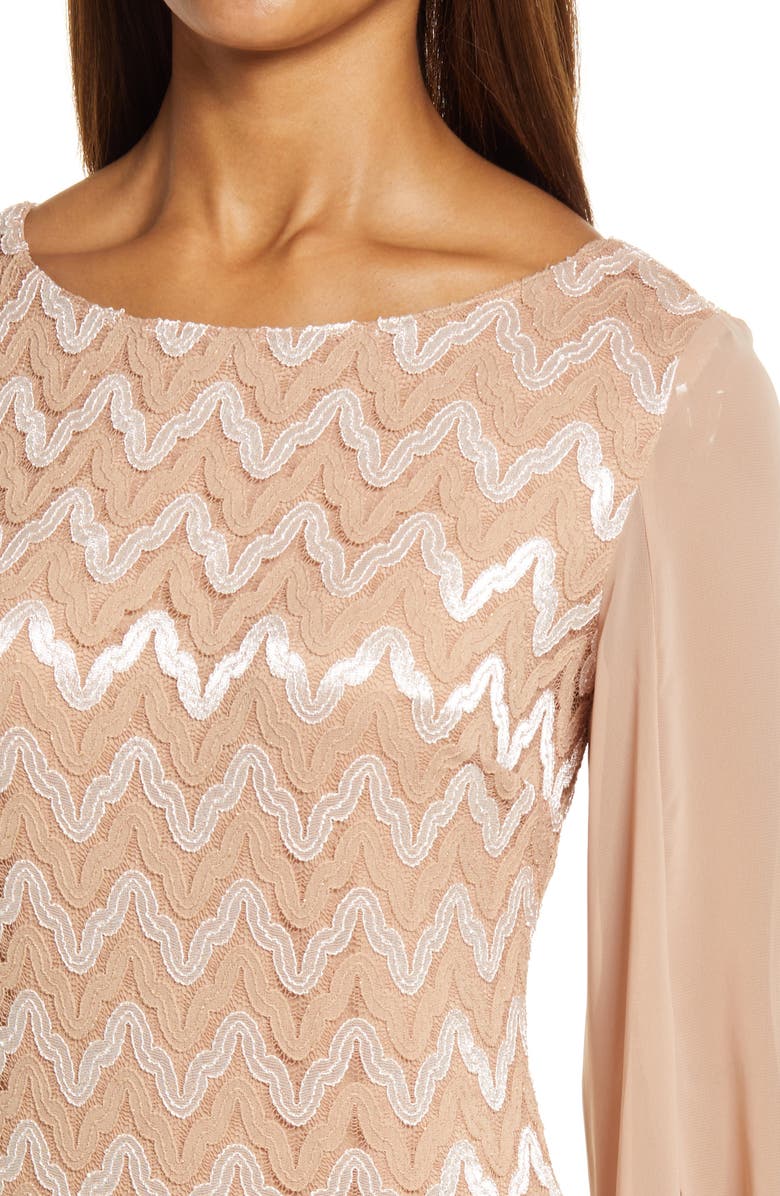 Connected Apparel Lace Overlay Sheath Dress, Alternate, color, 