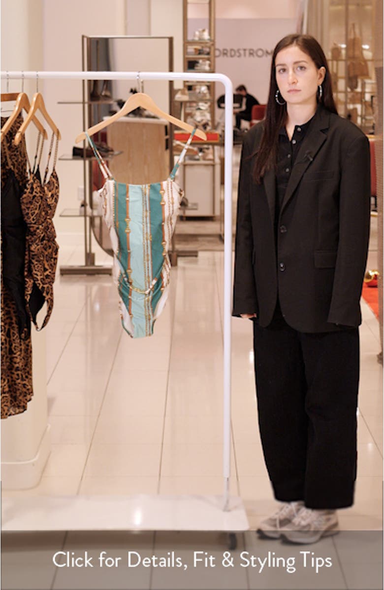 Tory Belted Stripe One-Piece Swimsuit, sales video thumbnail