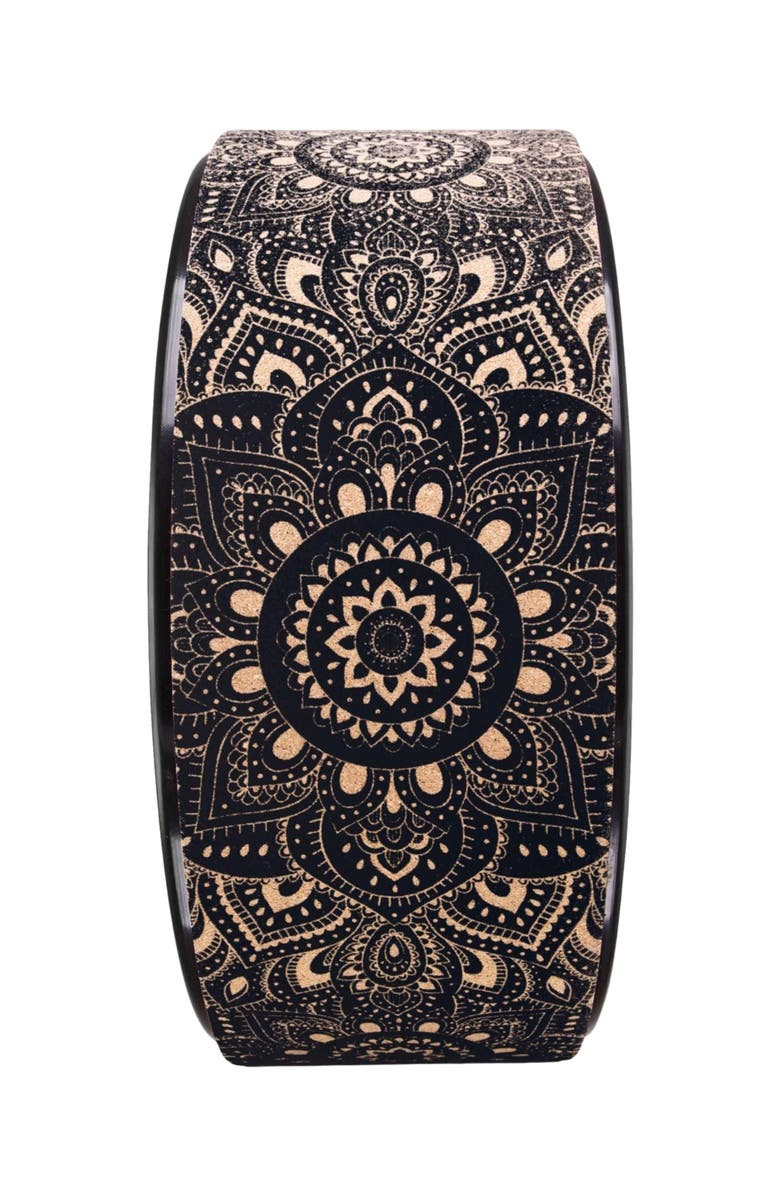 Yoga Design Lab Yoga Wheel Cork Mandala Black, Alternate, color, Mandala Black