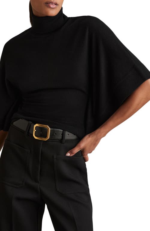 Reiss Hadley Turtleneck Dolman Sleeve Wool Sweater In Black