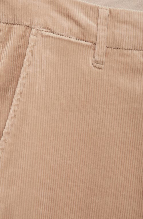 Mango Slim Fit Straight Leg Corduroy Pants In Beige