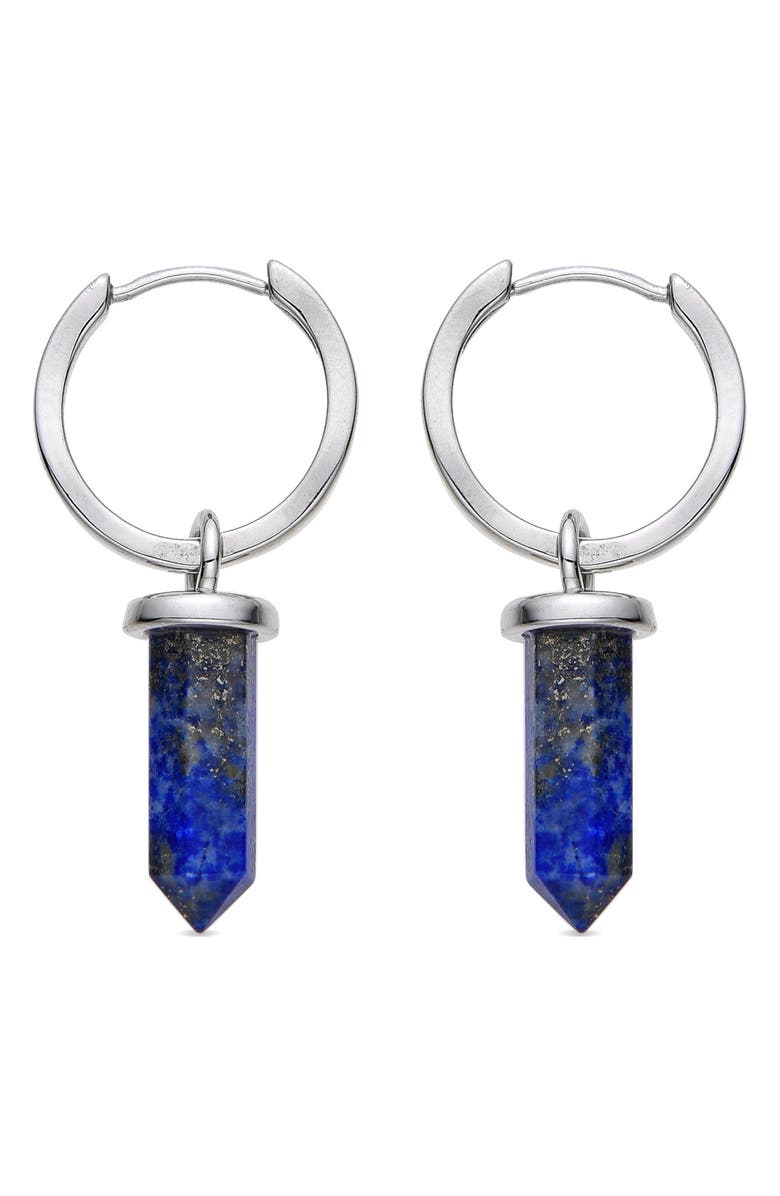 EYE CANDY LOS ANGELES Quartz Huggie Hoop Earrings, Alternate, color, Silver/Blue
