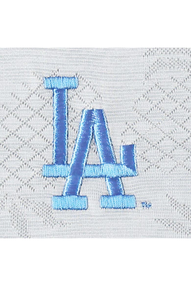Men's Tommy Bahama Gray Los Angeles Dodgers IslandZone Pineapple Palm Coast Polo, Alternate, color, Gray