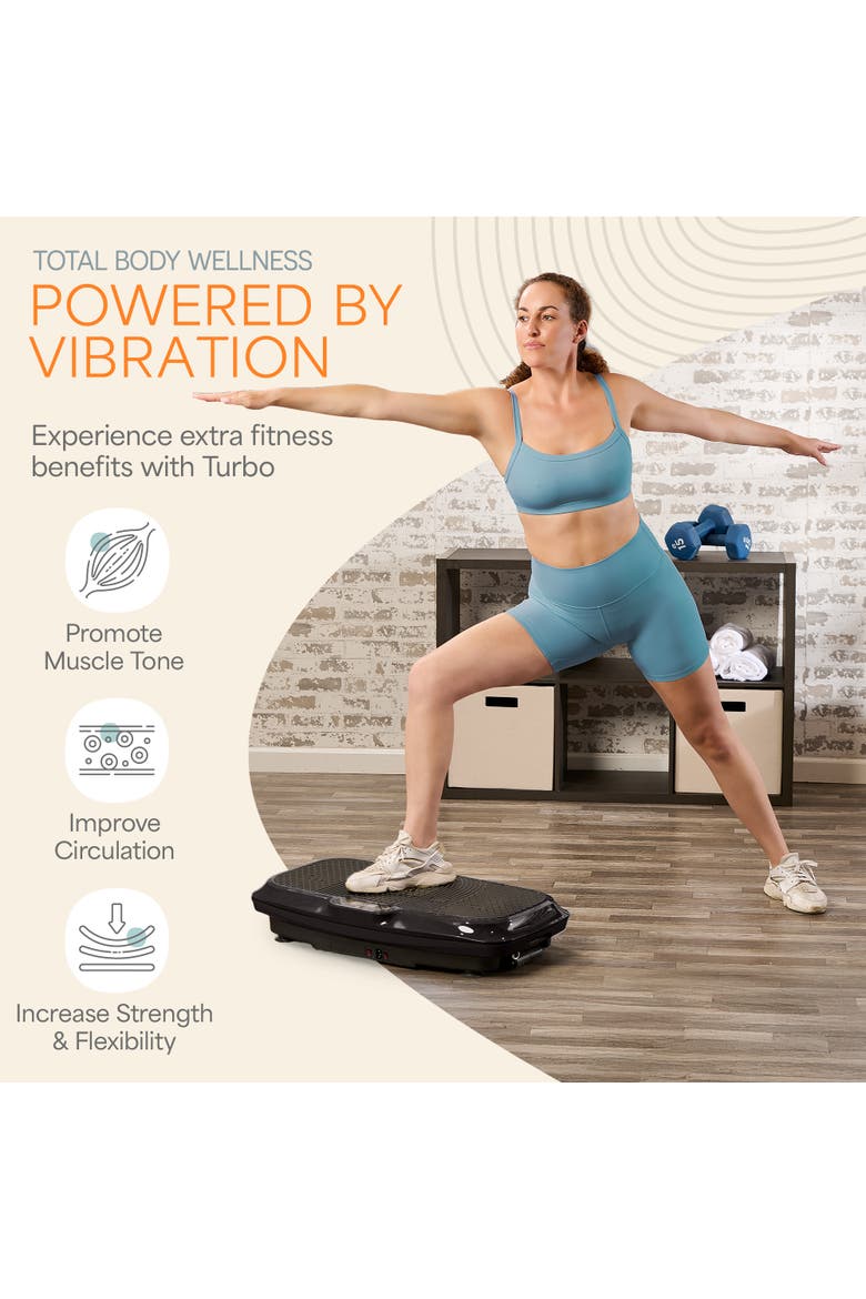Turbo 3D Vibration Plate Exercise Machine with Magnetic Acupoints, Alternate, color, Black