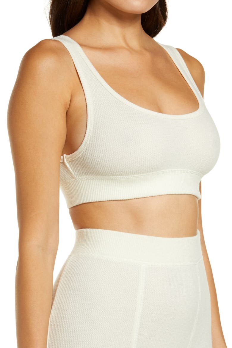 Waffle Scoop Bralette, Alternate, color, BONE