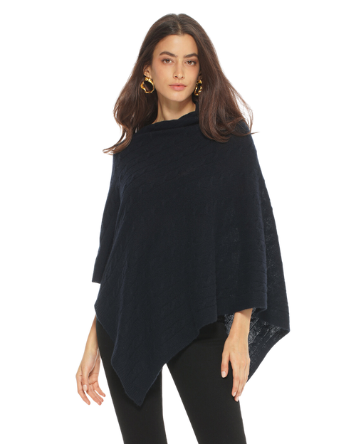 Monticelli Cashmere Pure Cashmere Textured Knit Poncho In Gray