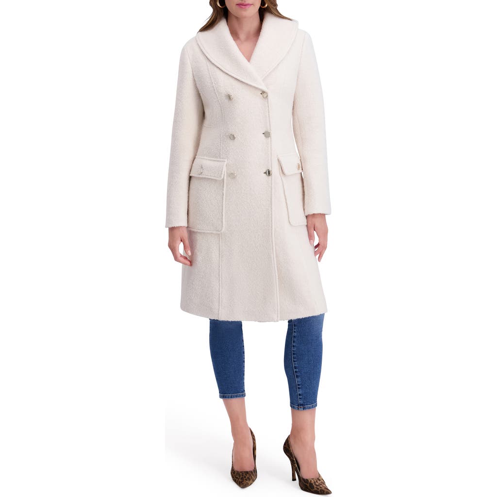 Kensie Women's Double-breasted Wool-blend Coat In White
