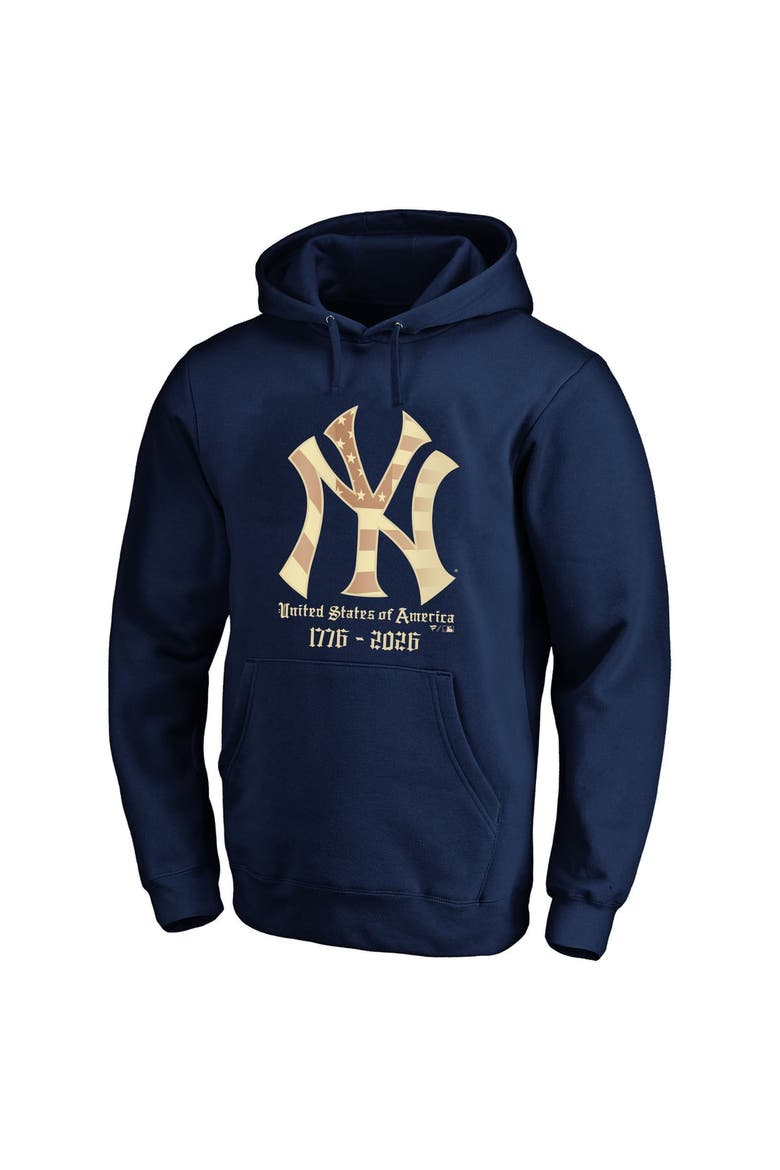 Men's Fanatics Navy New York Yankees USA 1776-2026 Big & Tall Hoodie, Main, color, Navy