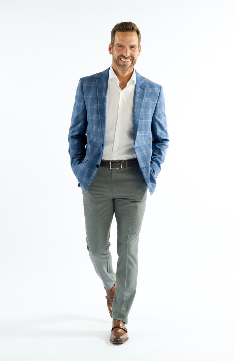 SAVILE ROW CO Mayfair Blue Plaid Sport Coat, Alternate, color, 