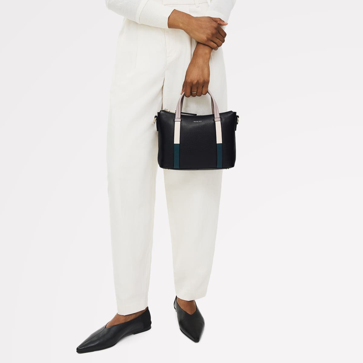 Radley Waterloo Way Small Ziptop Satchel Bag, Alternate, color, Black