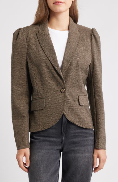 Wit & Wisdom Sing Puff Shoulder Blazer In Brown