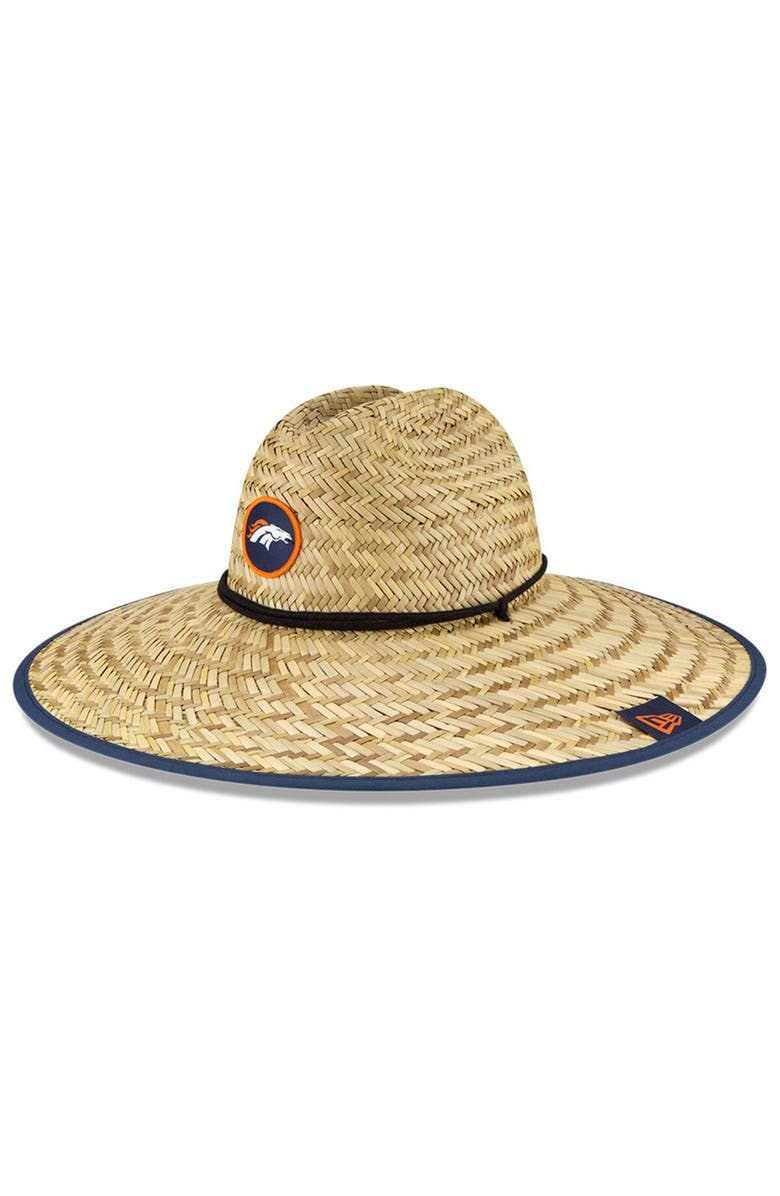 New Era Men's New Era Natural Denver Broncos NFL Training Camp Official Straw Lifeguard Hat, Main, color, 