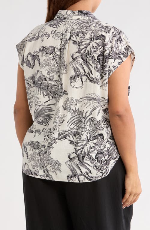 T Tahari Patterned Camp Shirt