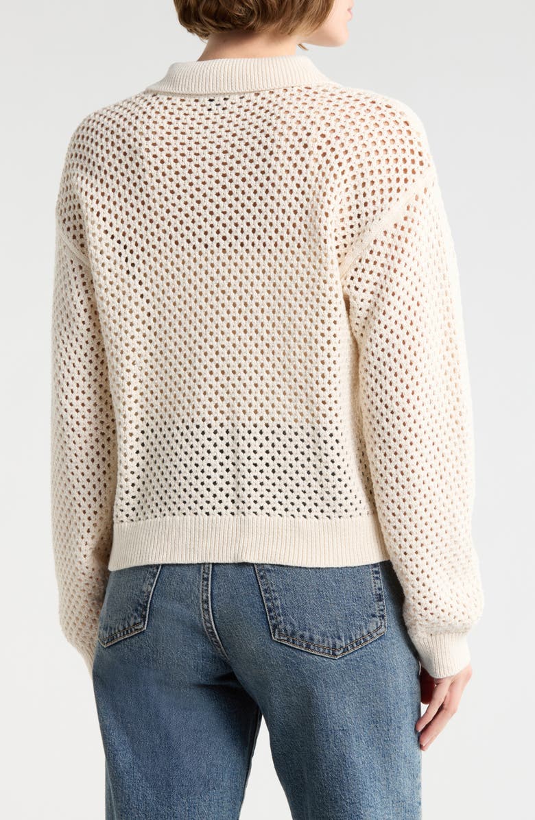 Sanctuary Cotton Open Stitch Cardigan, Alternate, color, Milk White