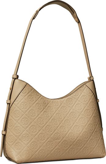 T Monogram Pebble Leather Messenger Bag