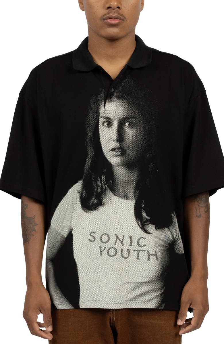 PLEASURES Funky Donkey Boxy Cotton Polo, Main, color, 