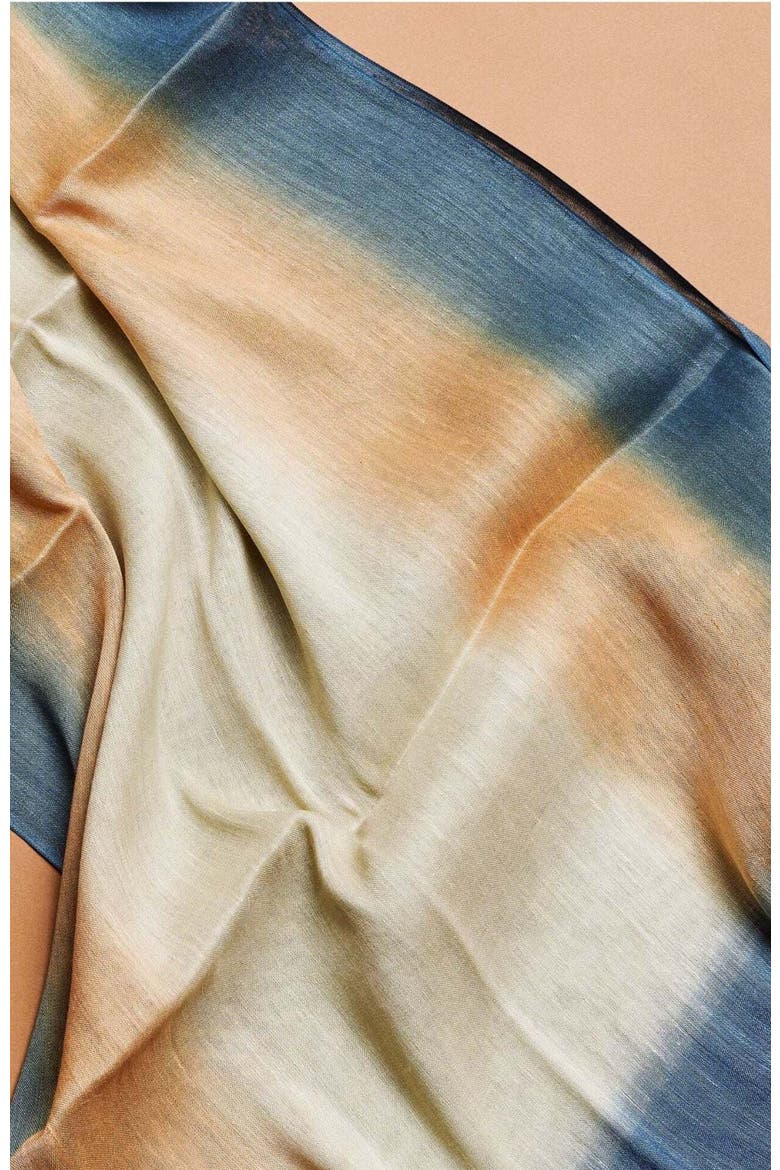 Oceana Beige Soft Linen Silk Handloom Scarf, Alternate, color, Beige
