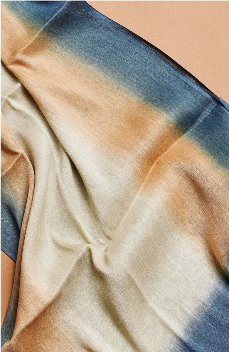 Studio Variously Oceana Beige Soft Linen Silk Handloom Scarf, Alternate, color, 