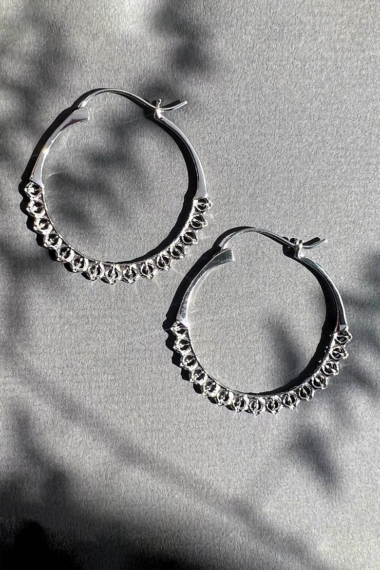 Calla Hoops, Alternate, color, Silver