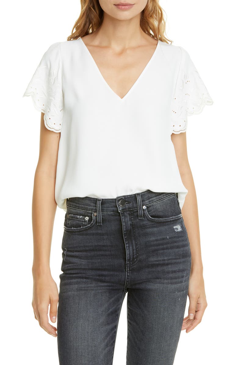 Joie Luce Lace Sleeve Top, Main, color,