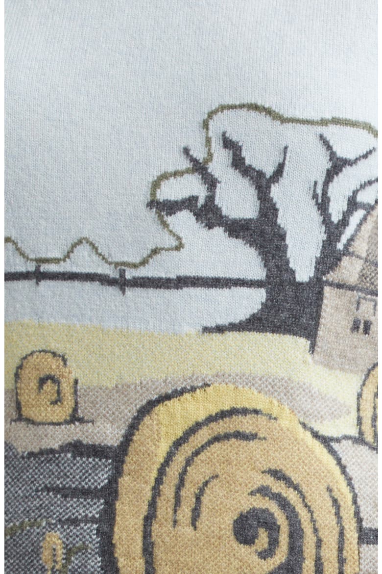 Seasonal Print Sleeveless Cashmere Sweater, Alternate, color, LIGHT BLU