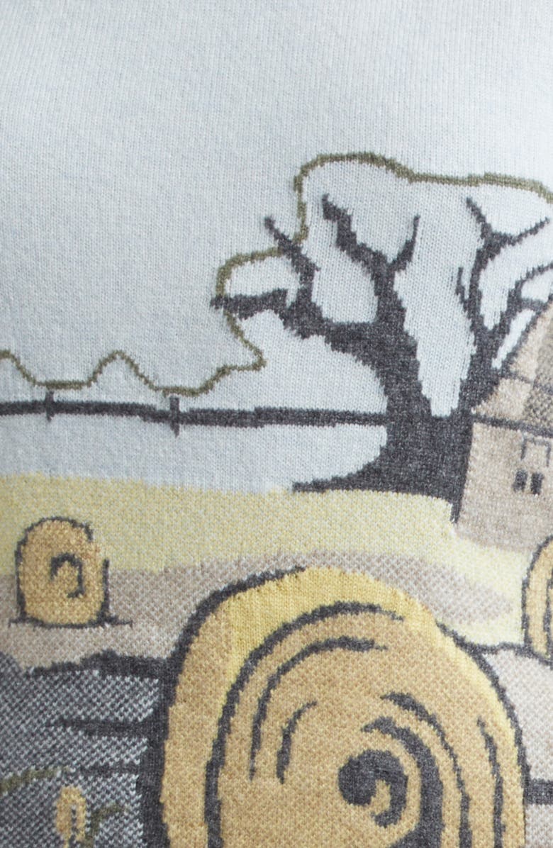 Thom Browne Seasonal Print Sleeveless Cashmere Sweater, Alternate, color, Light Blu