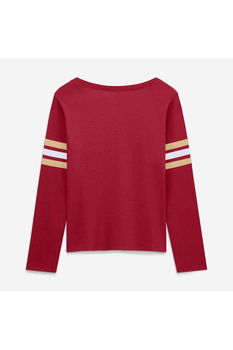 Women's Fanatics  Scarlet San Francisco 49ers Team First Coverage Scheme Lace-Up Long Sleeve T-Shirt, Alternate, color, Scarlet