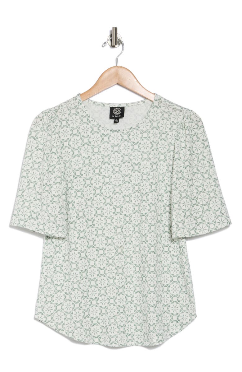 Bobeau Print Puff Sleeve T-Shirt, Main, color, 